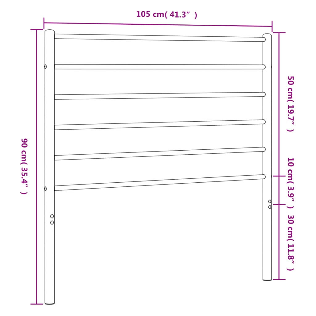 Kopfteil Metall Weiß 100 cm