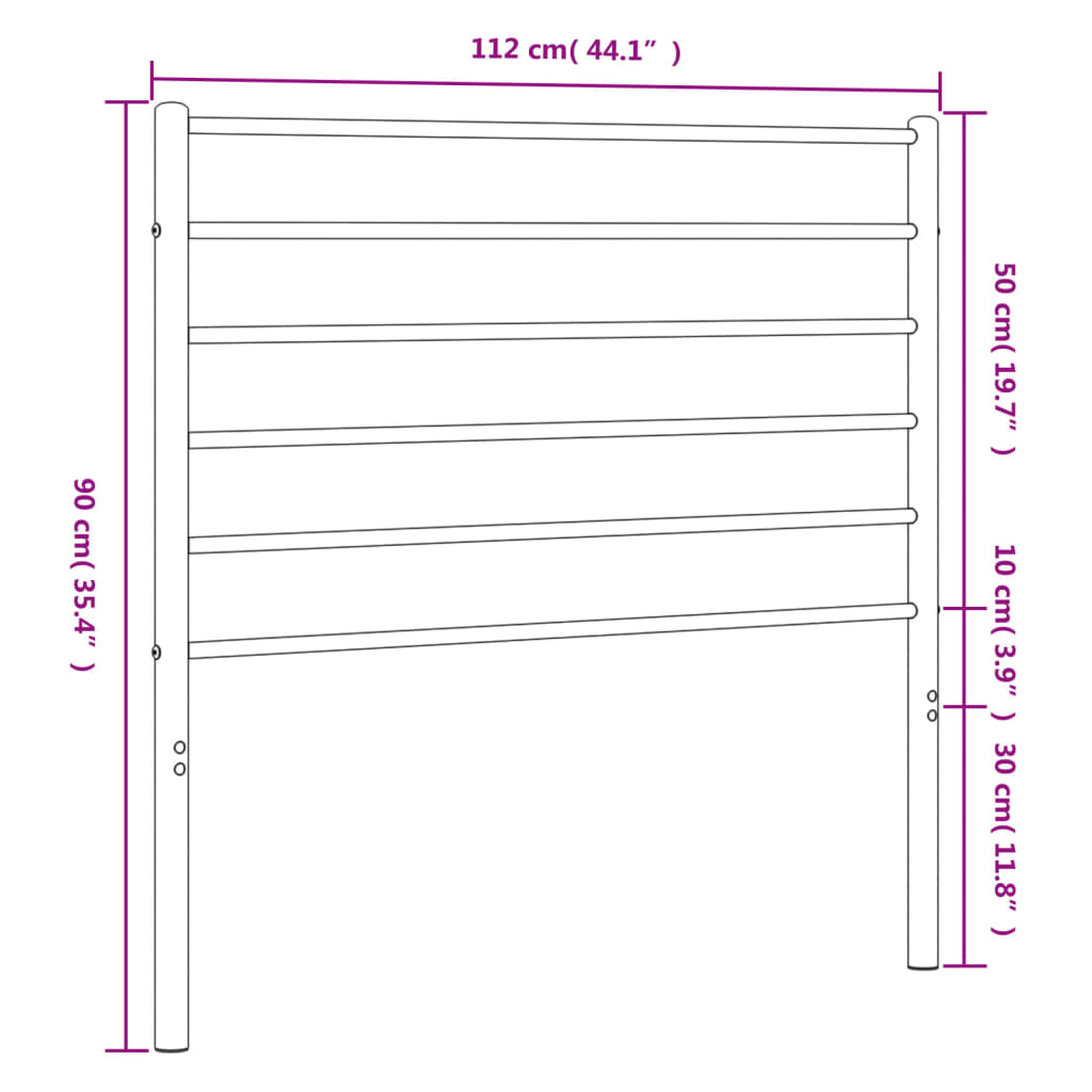 Kopfteil Metall Weiß 107 cm