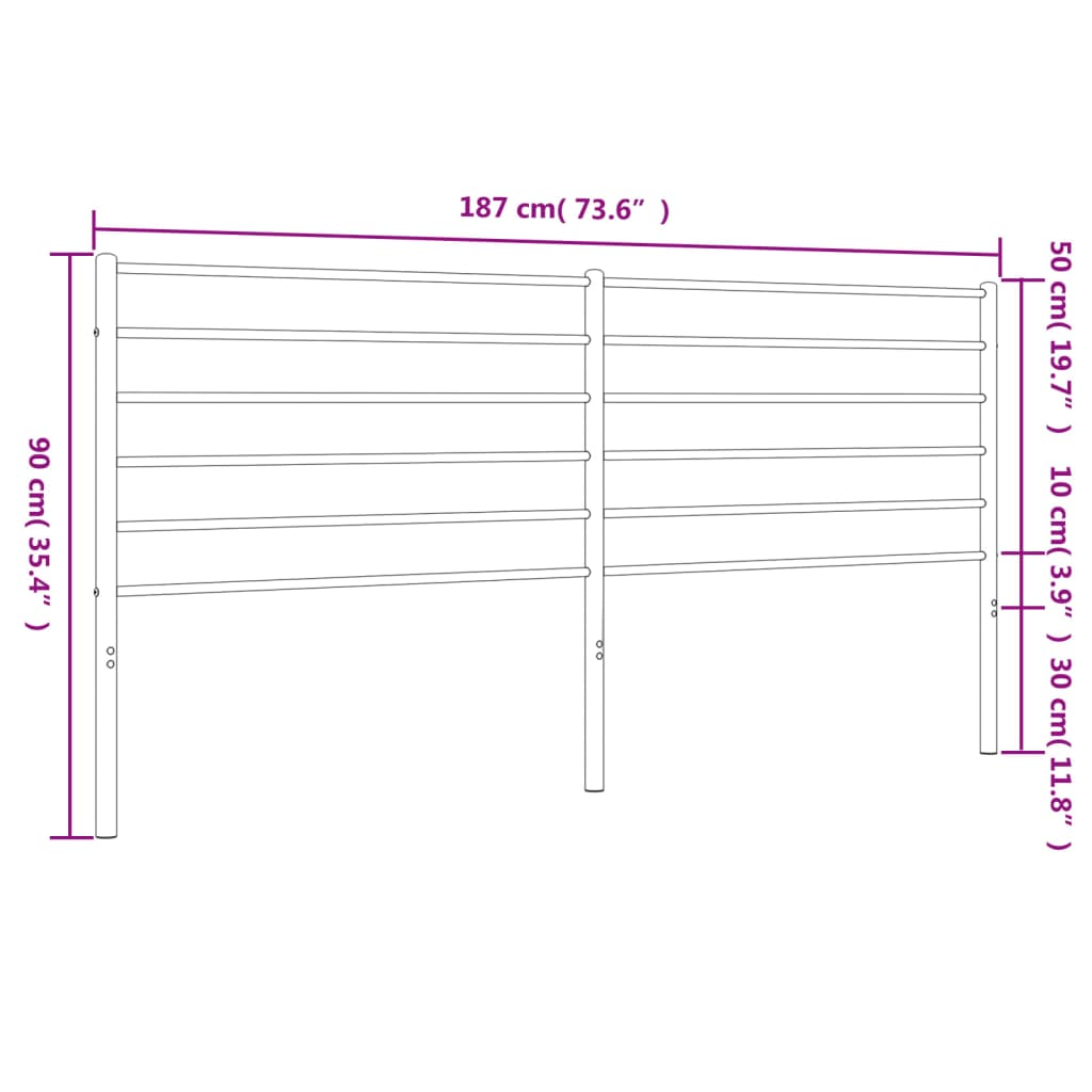 Kopfteil Metall Weiß 180 cm