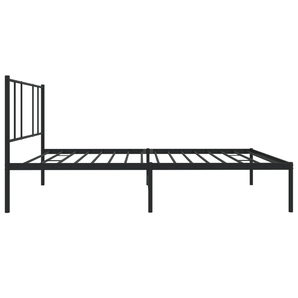 Bettgestell mit Kopfteil Metall Schwarz 75x190 cm