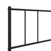 Bettgestell mit Kopfteil Metall Schwarz 75x190 cm