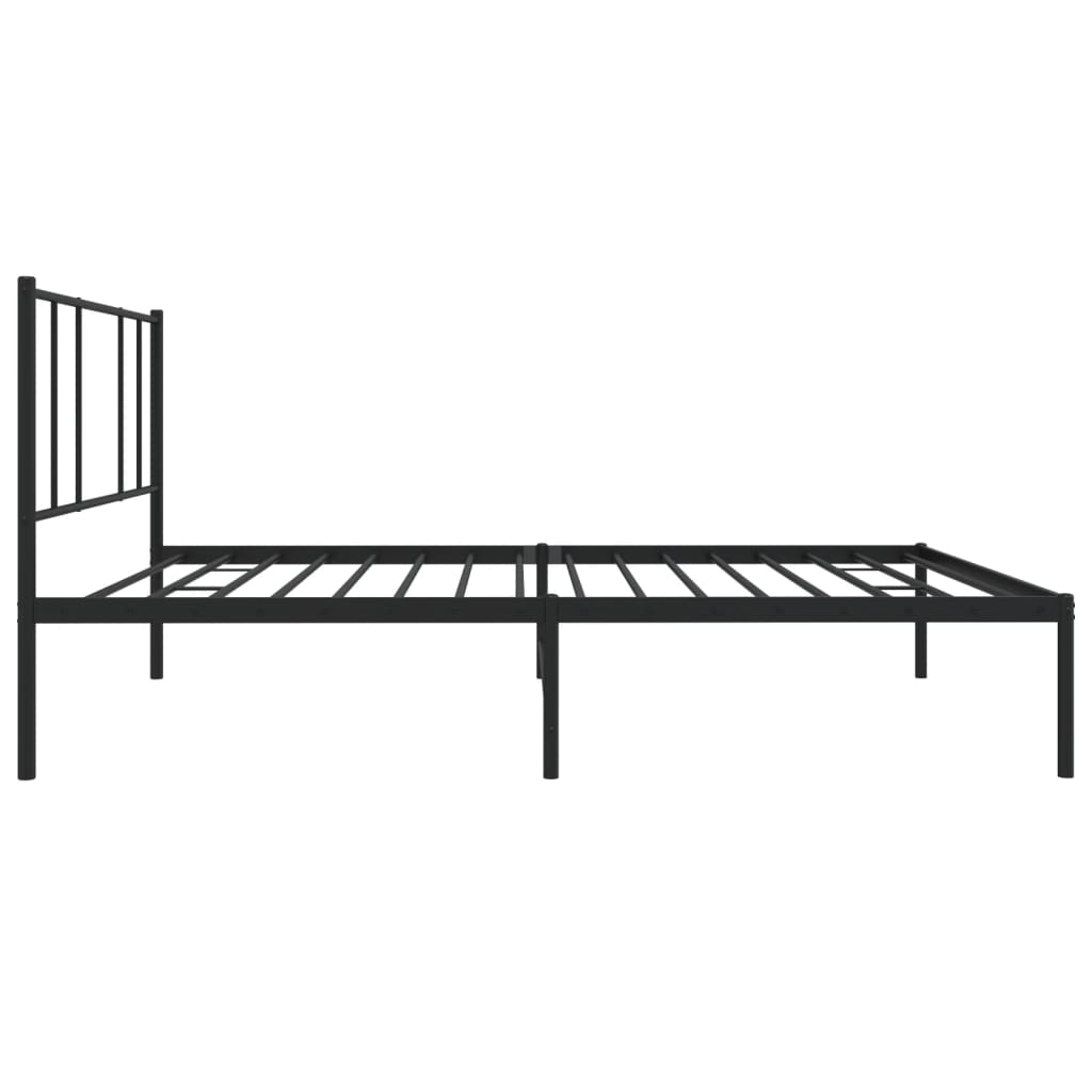 Bettgestell mit Kopfteil Metall Schwarz 90x190 cm