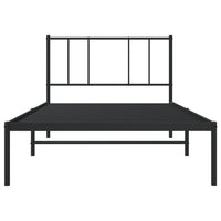 Bettgestell mit Kopfteil Metall Schwarz 107x203 cm