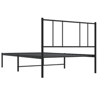 Bettgestell mit Kopfteil Metall Schwarz 107x203 cm