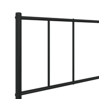 Bettgestell mit Kopfteil Metall Schwarz 107x203 cm