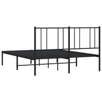 Bettgestell mit Kopfteil Metall Schwarz 135x190 cm