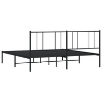 Bettgestell mit Kopfteil Metall Schwarz 183x213 cm