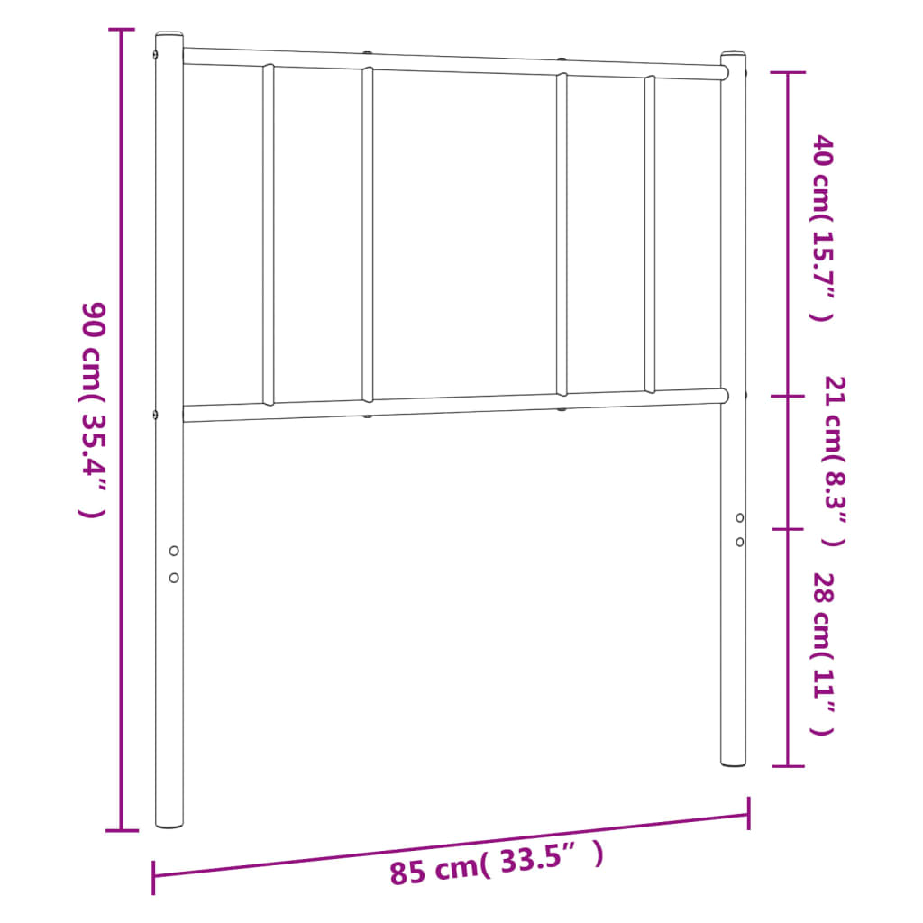 Kopfteil Metall Weiß 80 cm