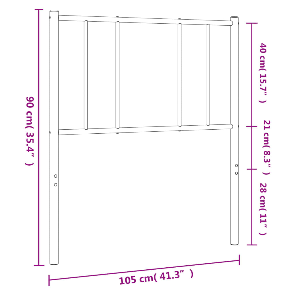 Kopfteil Metall Weiß 100 cm