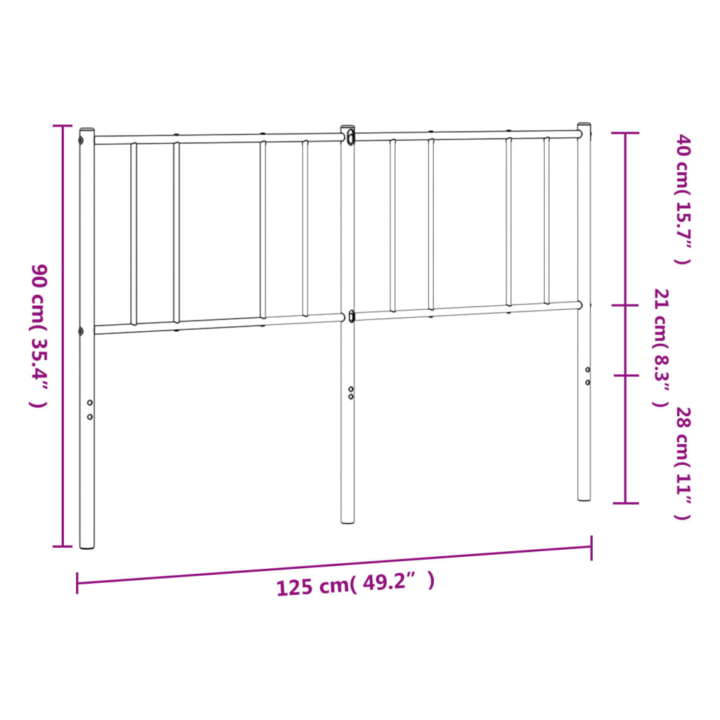 Kopfteil Metall Weiß 120 cm