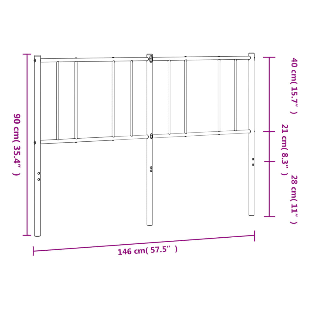 Kopfteil Metall Weiß 140 cm