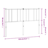 Kopfteil Metall Weiß 150 cm