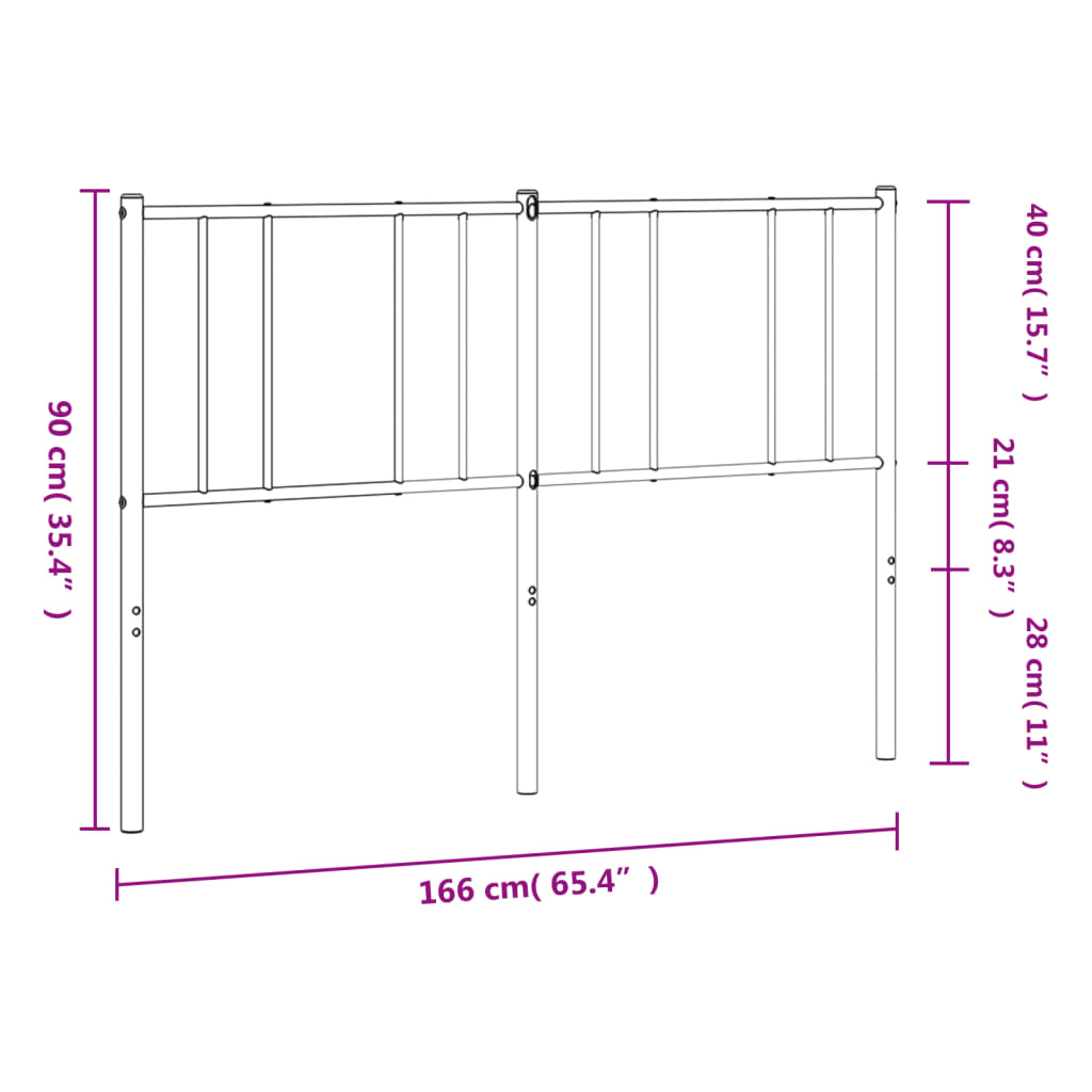 Kopfteil Metall Weiß 160 cm