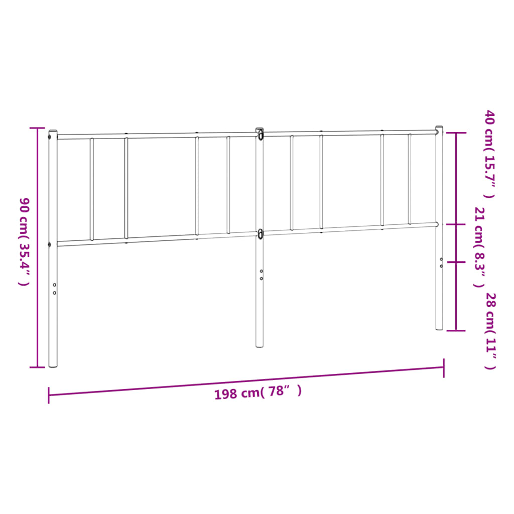 Kopfteil Metall Weiß 193 cm