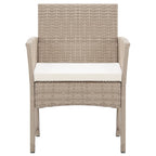 Gartensessel mit Sitzkissen 2 Stk. Beige Poly Rattan