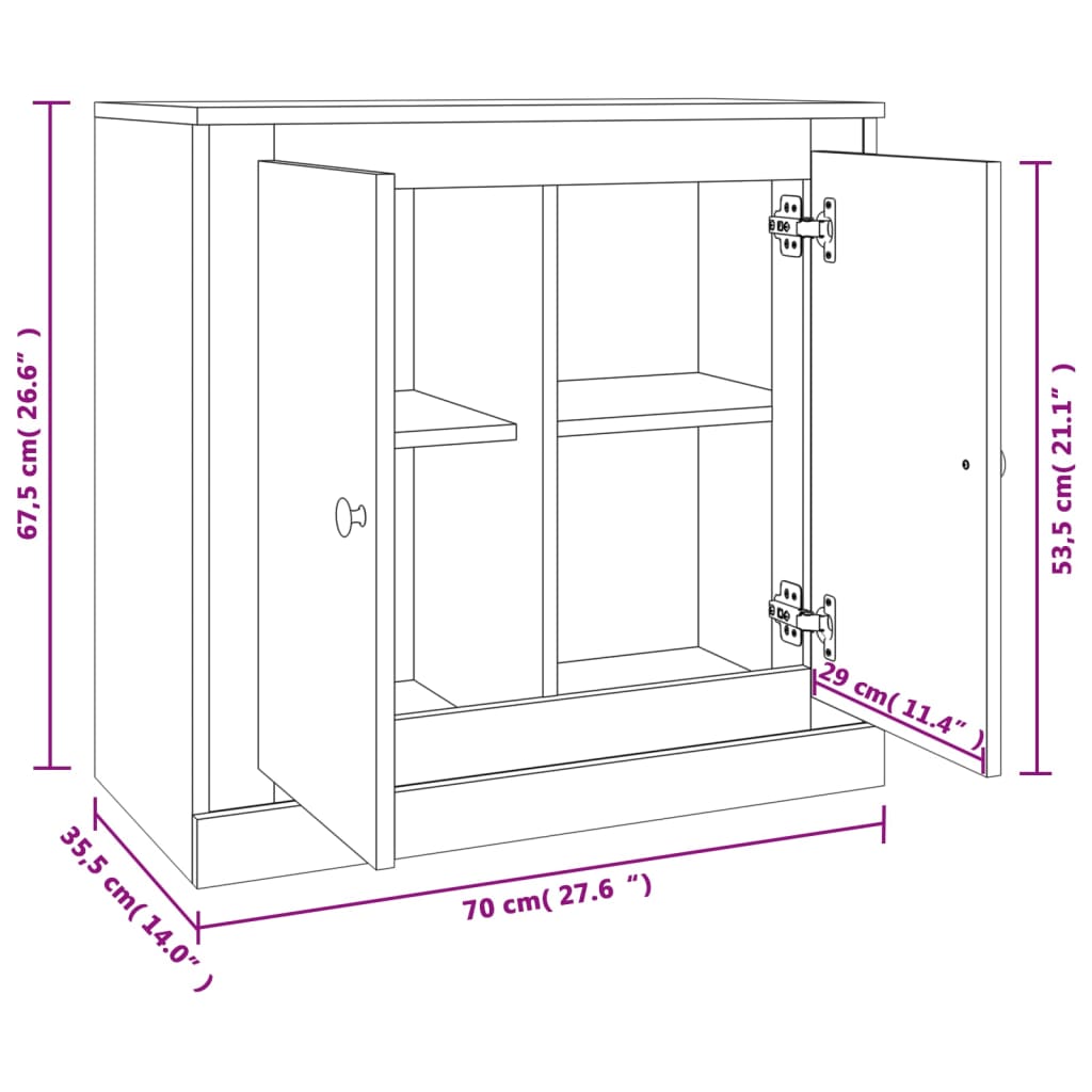 Sideboard Grau Sonoma 70x35,5x67,5 cm Holzwerkstoff