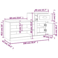 Schuhschrank Weiß 100x42x60 cm Holzwerkstoff