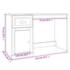 Schreibtisch mit Schublade Sonoma-Eiche 115x50x75 cm