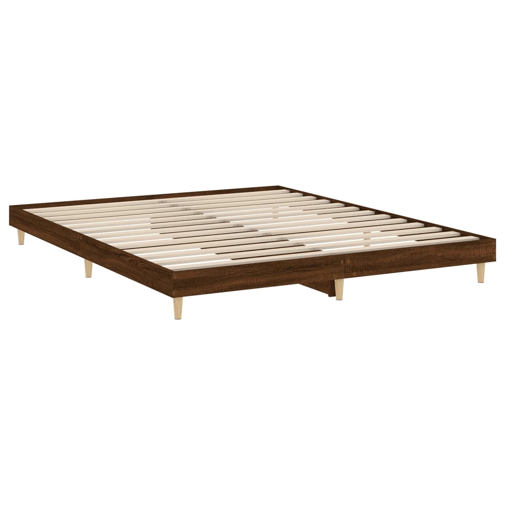 Bettgestell ohne Matratze Braun Eichen-Optik 200x200 cm