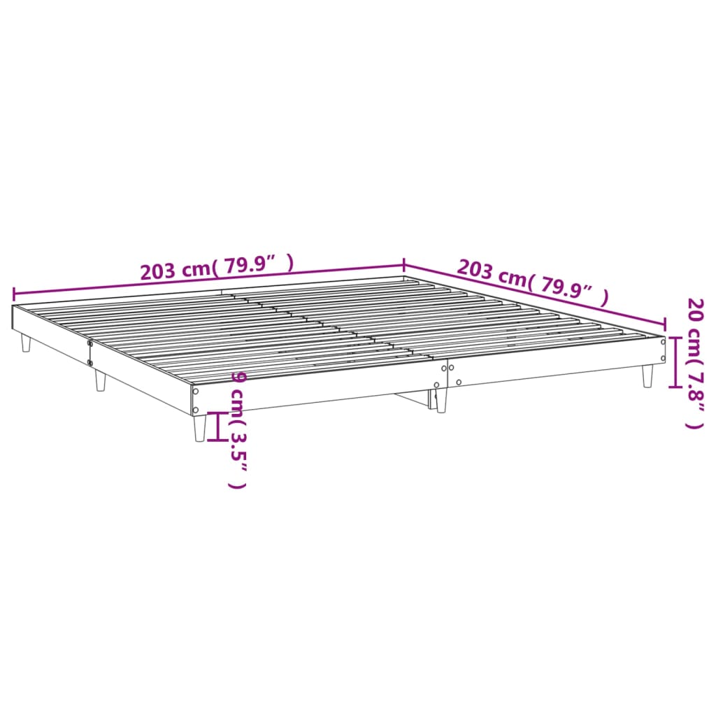 Bettgestell ohne Matratze Braun Eichen-Optik 200x200 cm