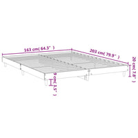 Bettgestell ohne Matratze Braun Eiche 160x200 cm Holzwerkstoff