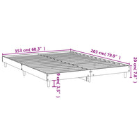 Bettgestell ohne Matratze Räuchereiche 150x200 cm Holzwerkstoff