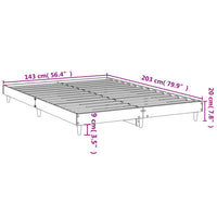 Bettgestell ohne Matratze Räuchereiche 140x200 cm Holzwerkstoff