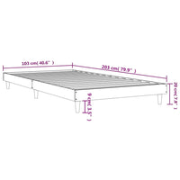 Bettgestell ohne Matratze Räuchereiche 100x200 cm Holzwerkstoff