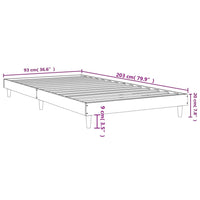 Bettgestell ohne Matratze Räuchereiche 90x200 cm Holzwerkstoff