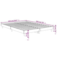 Bettgestell ohne Matratze Räuchereiche 140x190 cm Holzwerkstoff