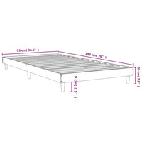 Bettgestell ohne Matratze Räuchereiche 90x190 cm Holzwerkstoff