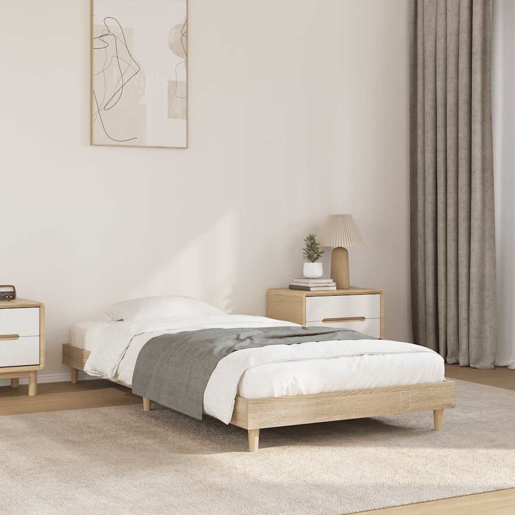 Bettgestell ohne Matratze Sonoma-Eiche 75x190 cm Holzwerkstoff