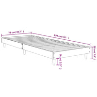 Bettgestell ohne Matratze Räuchereiche 75x190 cm Holzwerkstoff