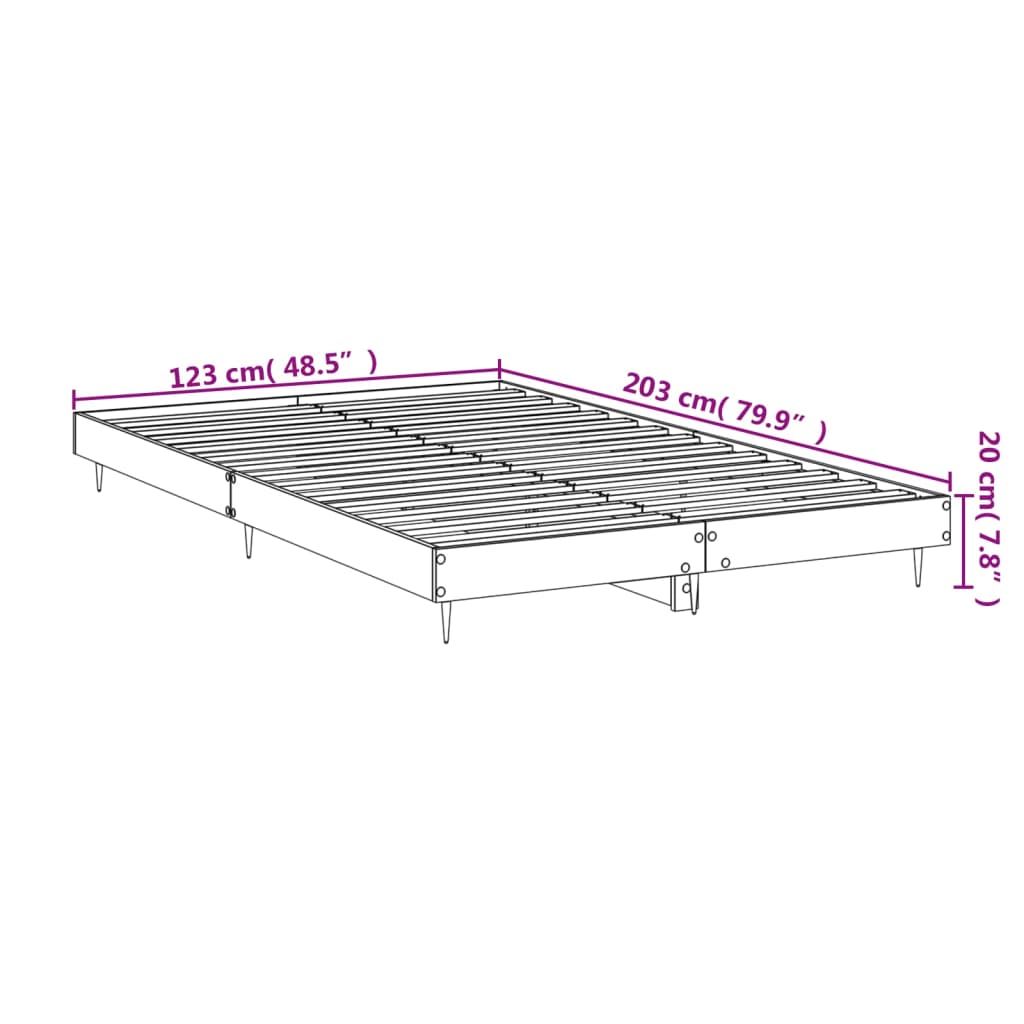 Bettgestell Betongrau 120x200 cm Holzwerkstoff