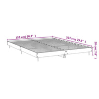 Bettgestell ohne Matratze Räuchereiche 150x200 cm Holzwerkstoff