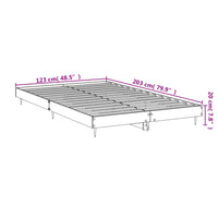 Bettgestell ohne Matratze Räuchereiche 120x200 cm Holzwerkstoff