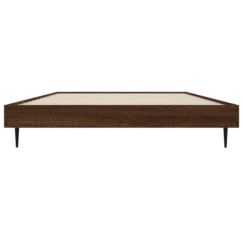 Bettgestell ohne Matratze Braun Eiche 100x200 cm Holzwerkstoff