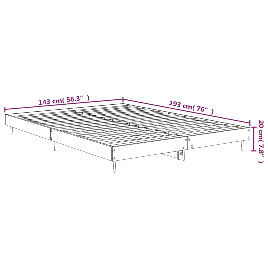 Bettgestell Grau Sonoma 140x190 cm Holzwerkstoff