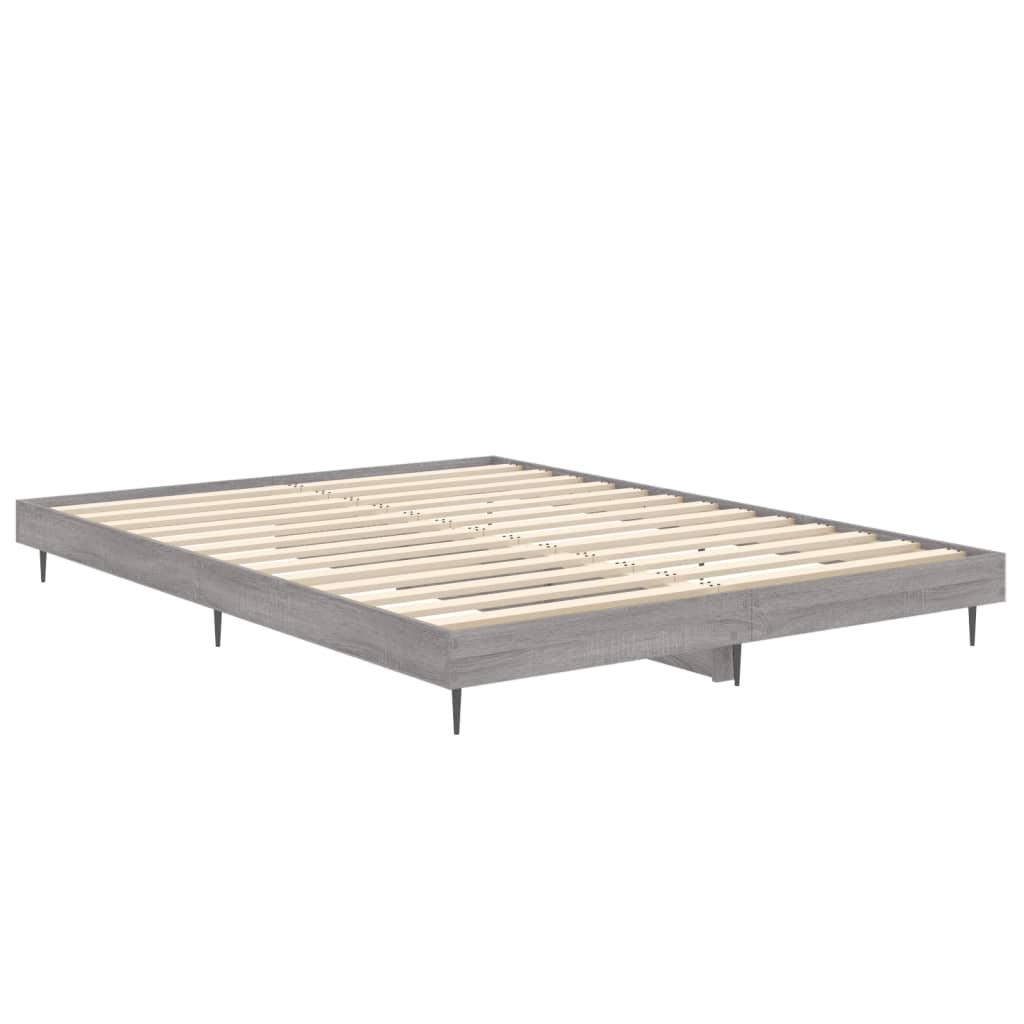 Bettgestell Grau Sonoma 135x190 cm Holzwerkstoff