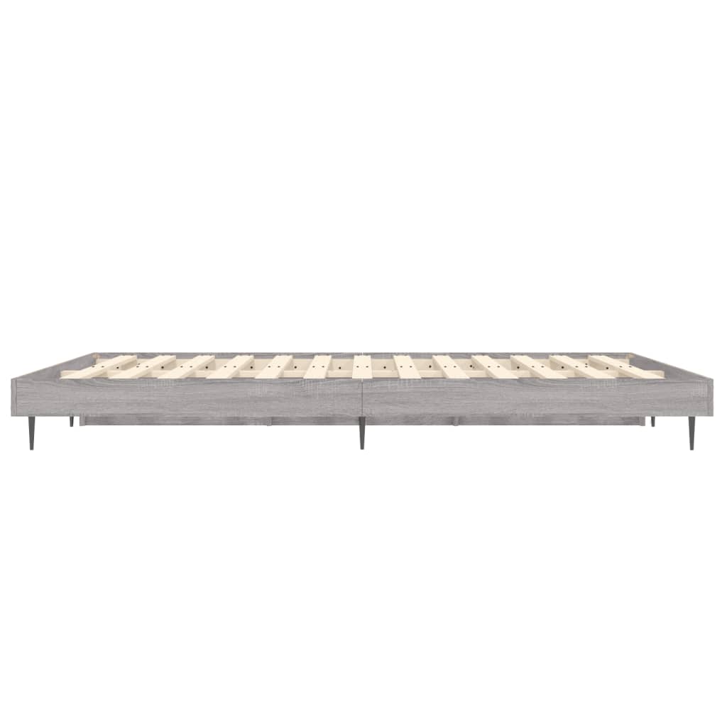 Bettgestell Grau Sonoma 135x190 cm Holzwerkstoff