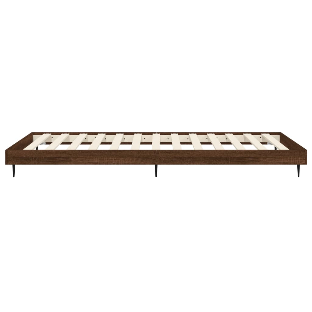 Bettgestell ohne Matratze Braun Eiche 75x190 cm Holzwerkstoff