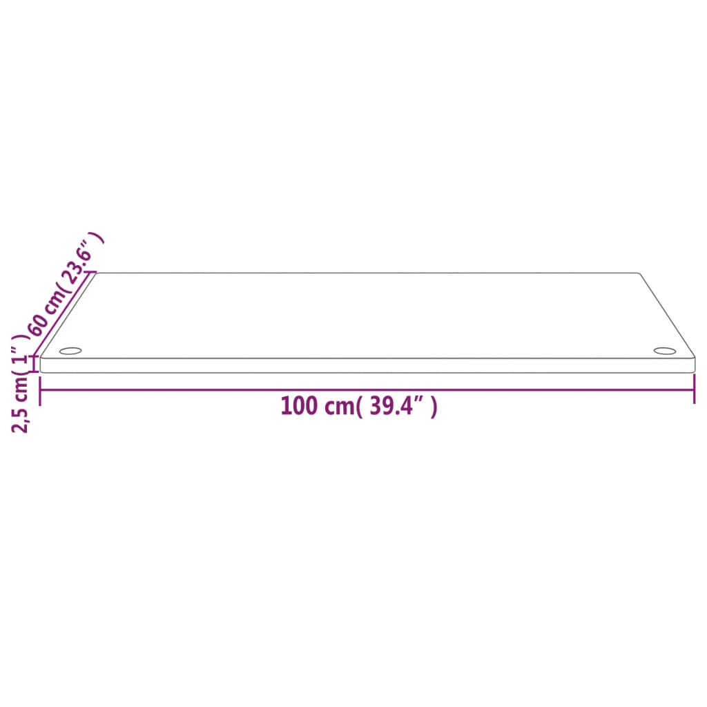 Schreibtischplatte 100x60x2,5 cm Massivholz Kiefer