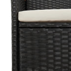5-tlg. Garten-Essgruppe mit Kissen Schwarz Poly Rattan