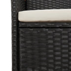 7-tlg. Garten-Essgruppe mit Kissen Schwarz Poly Rattan