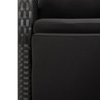 7-tlg. Garten-Essgruppe mit Kissen Schwarz Poly Rattan