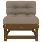 Mittelsofa mit Kissen Honigbraun Massivholz Kiefer