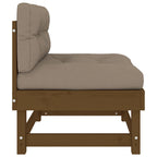 Mittelsofa mit Kissen Honigbraun Massivholz Kiefer