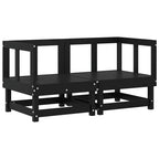Ecksofas mit Kissen 2 Stk. Schwarz Massivholz Kiefer