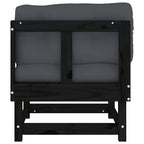 Ecksofas mit Kissen 2 Stk. Schwarz Massivholz Kiefer