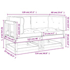 Ecksofas mit Kissen 2 Stk. Massivholz Douglasie